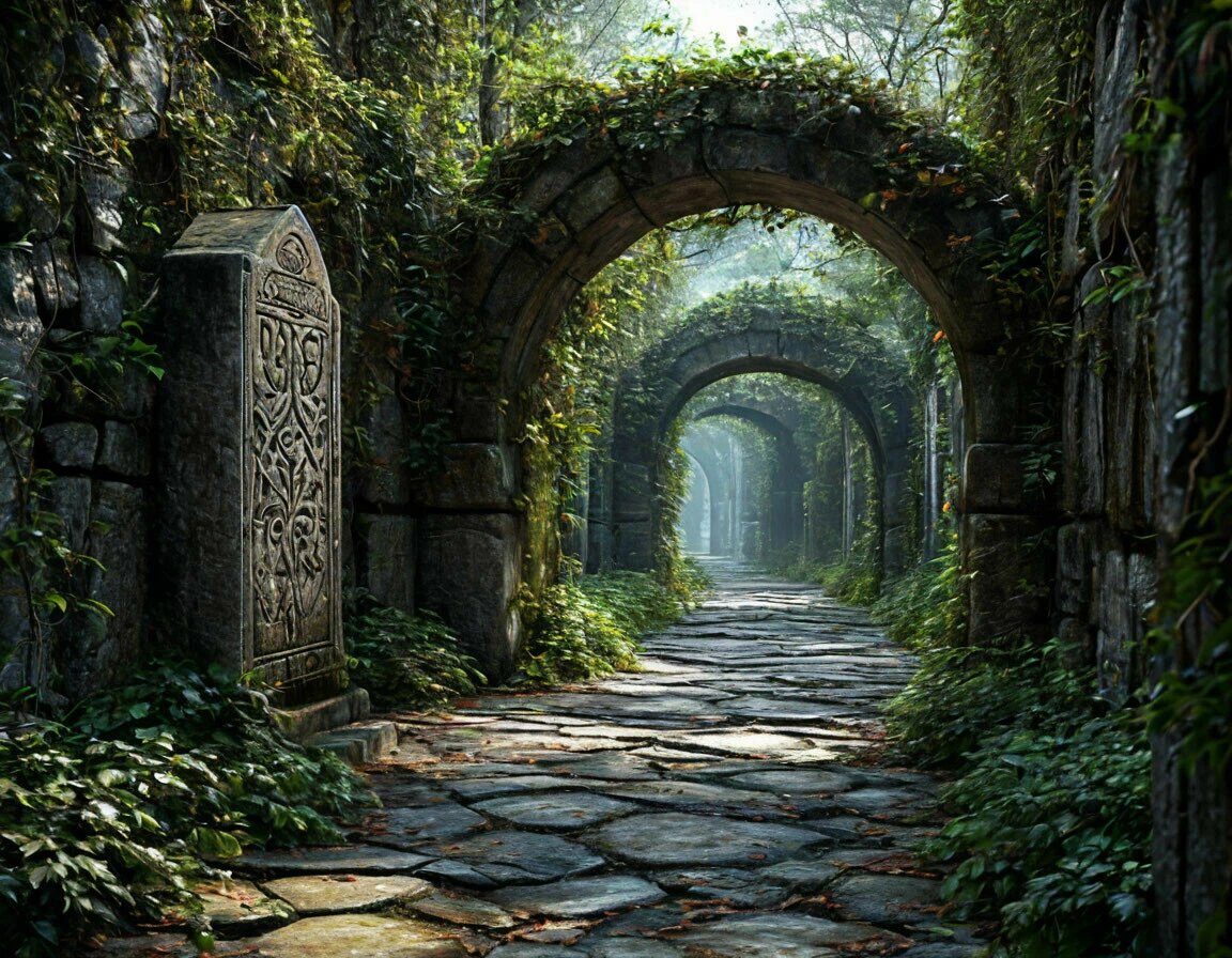 Мистический лабиринт. Нейросеть Шедеврум.