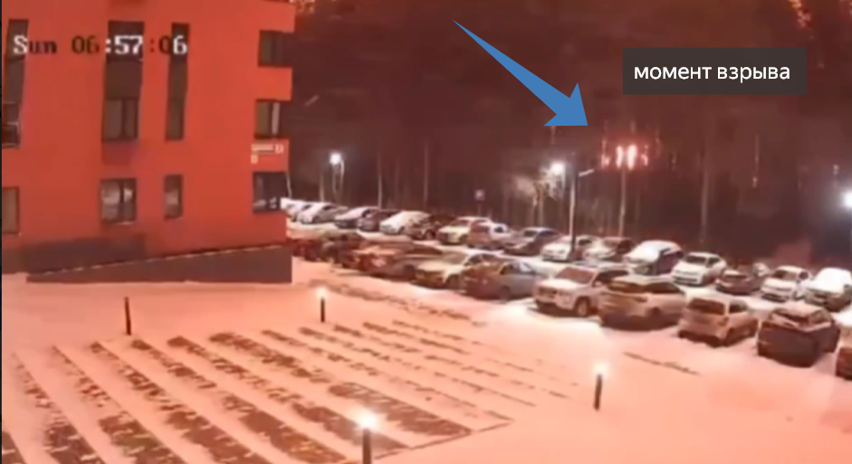 Момент взрыва при падении БПЛА в Ижевске..