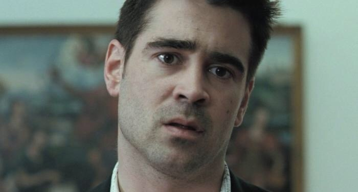 Рэй (акт. Колин Фарелл) перед картиной Босха в фильме "Залечь на дно в Брюгге"