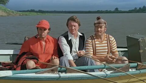 Александр Ширвиндт, Андрей Миронов и Михаил Державин. Кадр из фильма «Трое в лодке, не считая собаки»