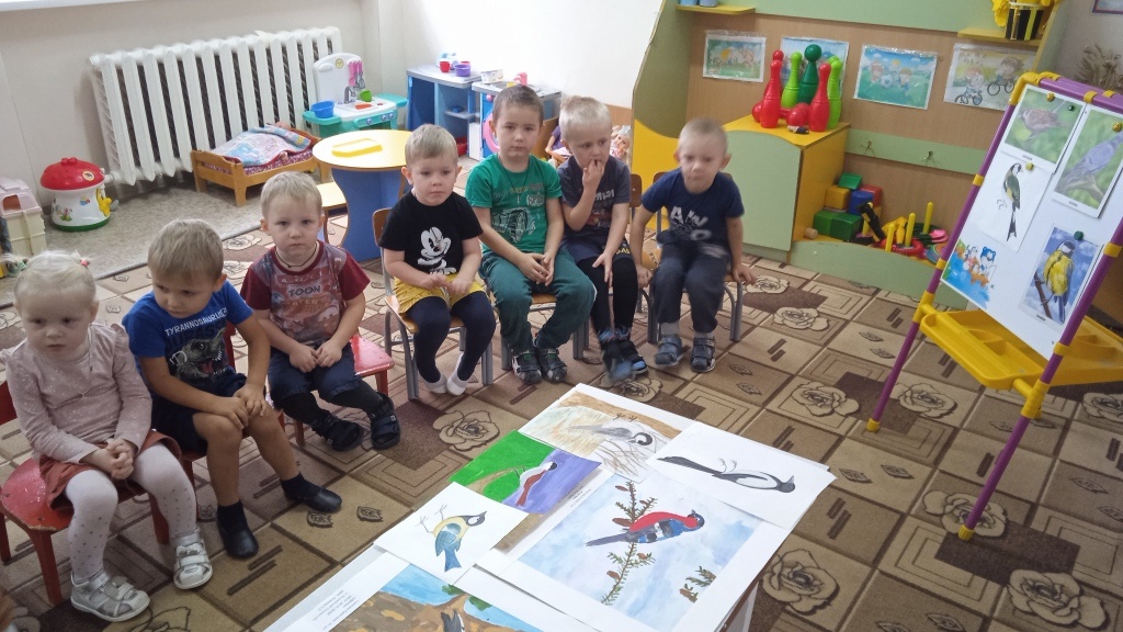 В детском саду"Петушок" дети познакомились с зимующими птицами. 