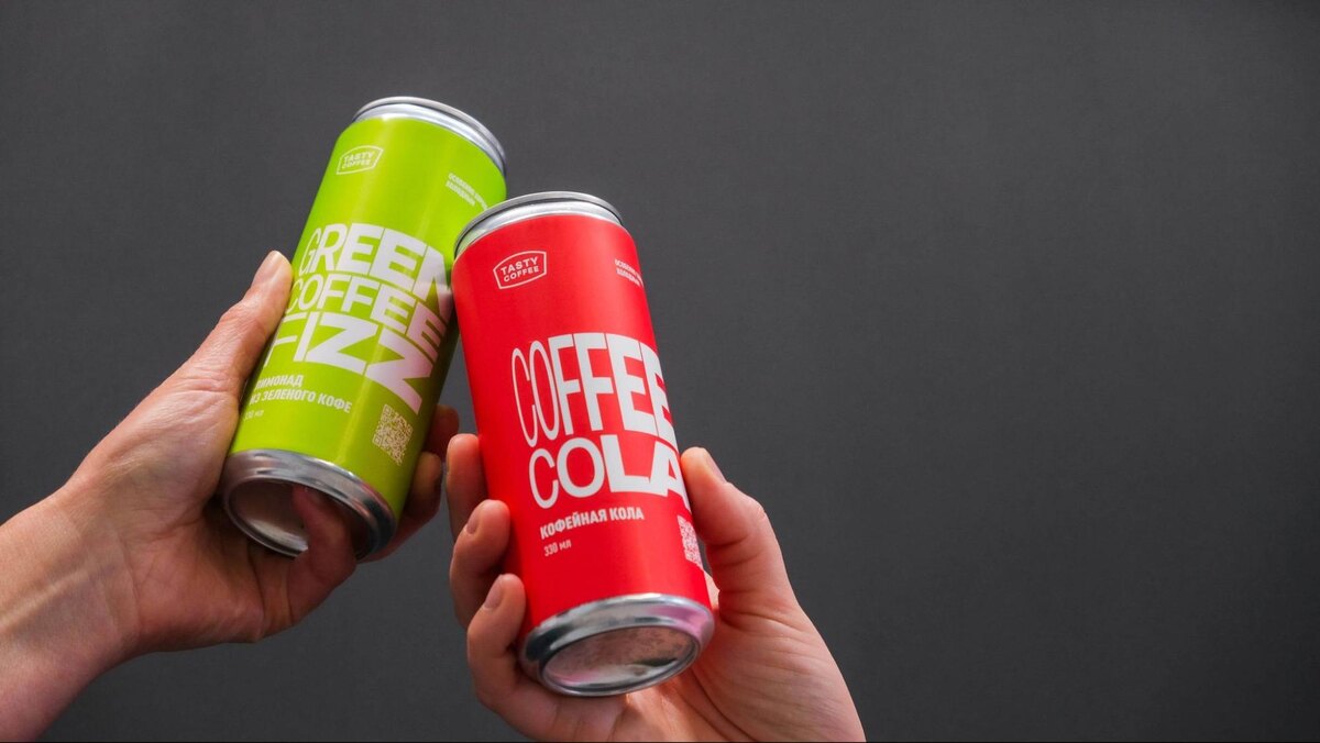 Наш ассортимент кофе в банках: Coffee Tonic на основе кофейного концентрата Бэрри, лимонад Green Coffee Fizz на основе зеленого зерна, Coffee Cola на основе кофе из Эфиопии