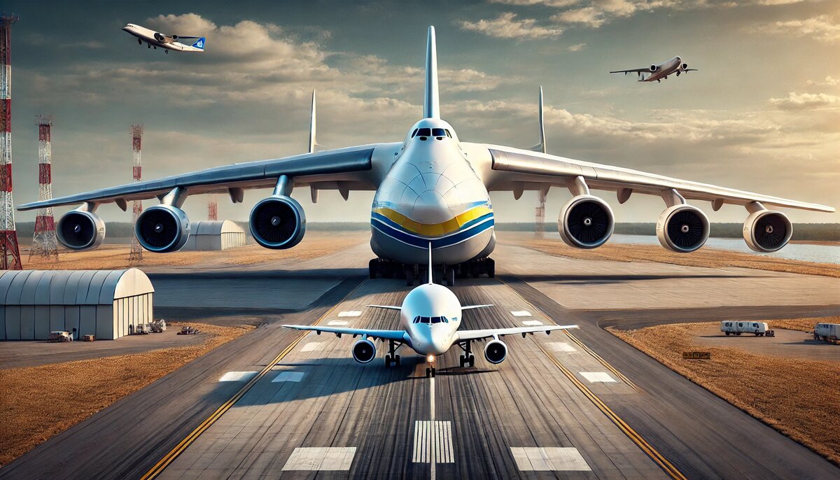 Сравнение размеров Ан-225 «Мрия» и Airbus A300-600ST Beluga