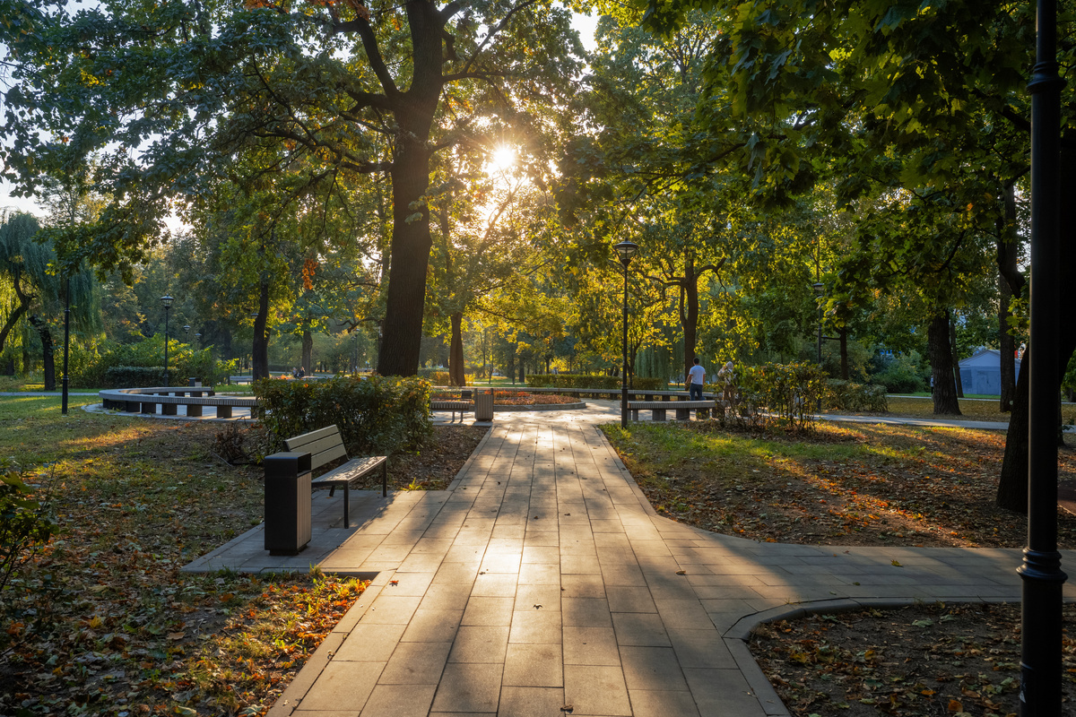 Гости парка круглогодично гуляют по аллеям, любуются водной гладью пруда и наблюдают за жизнью его пернатых обитателей 