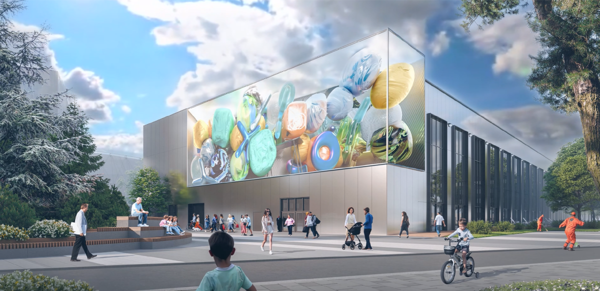 Обновленный фасад заводского здания