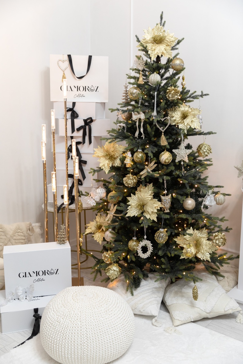 Набор елочных украшений GLAMOROZ Золотые искры