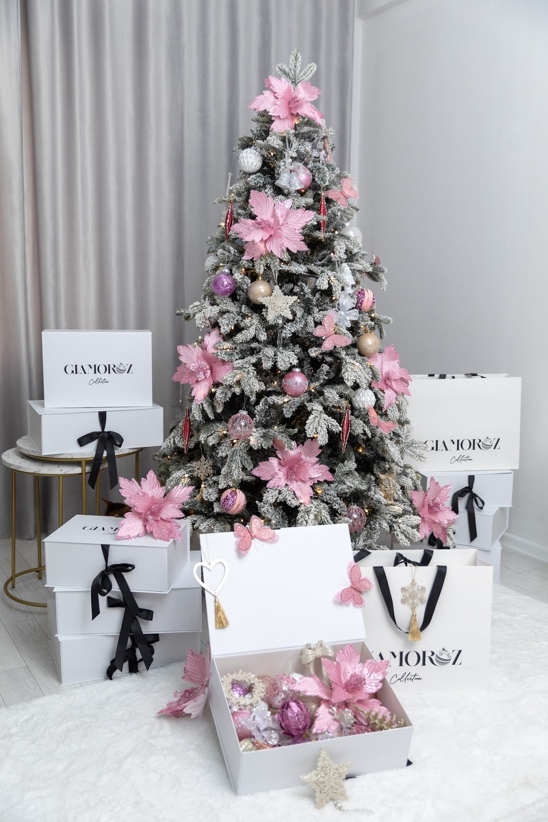 Набор елочных украшений GLAMOROZ Розовое облако