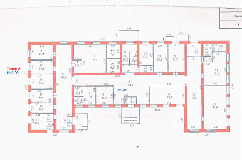    План здания бывшей трестовской поликлиники