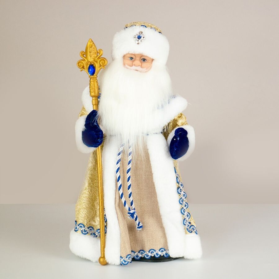 Дед Мороз музыкальный в золотой шубе 40 см