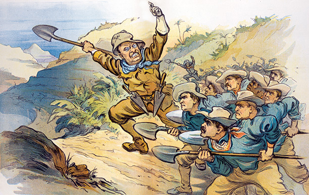 Рабочие Рузвельта из Пака направляются на работу на Панамском канале.