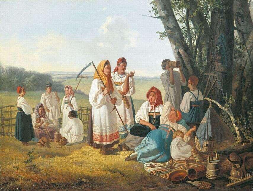 Плахов Лавр Кузьмич. Отдых на сенокосе. 1840г. 