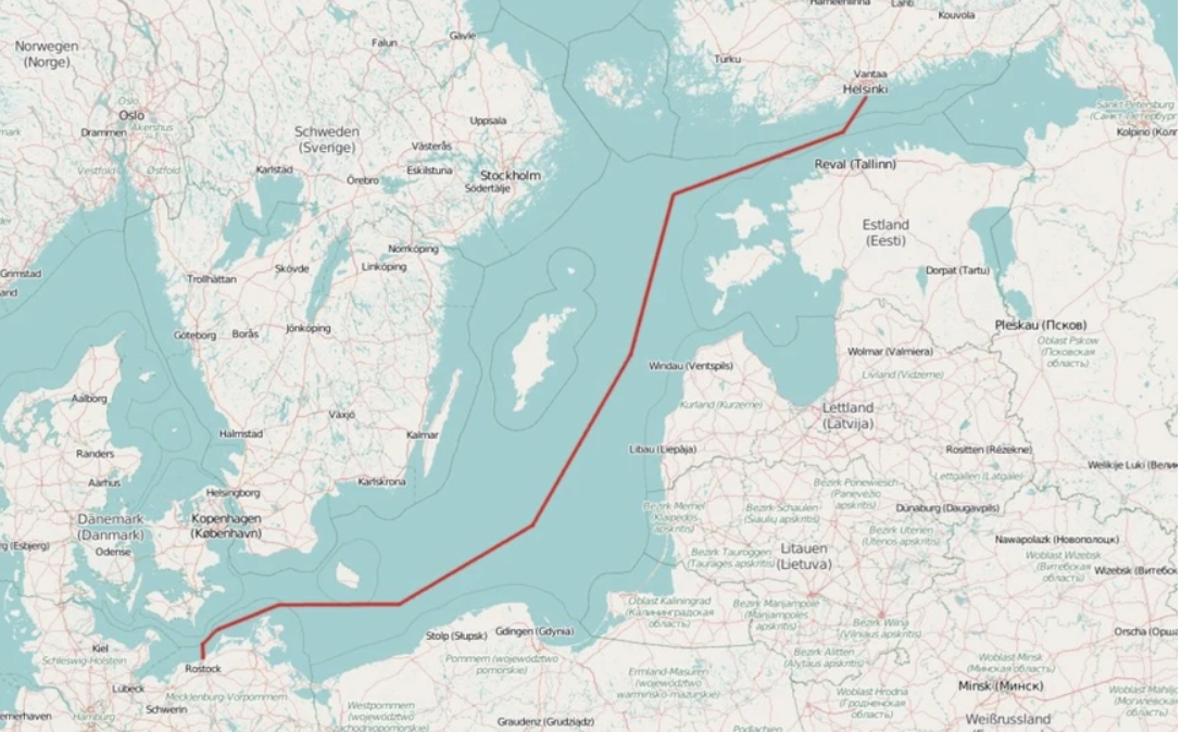 C-Lion1 проходит по дну Балтийского моря, протяженность 1170 километров.