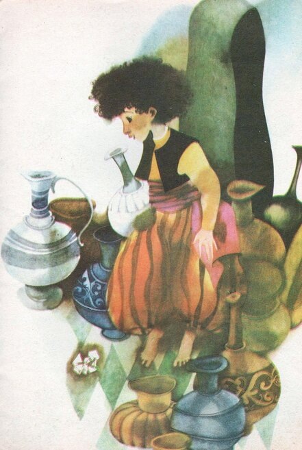 Маленький Мук. Пока у него нет ни волшебных туфель, ни тросточки. Иллюстрация Светланы Ким