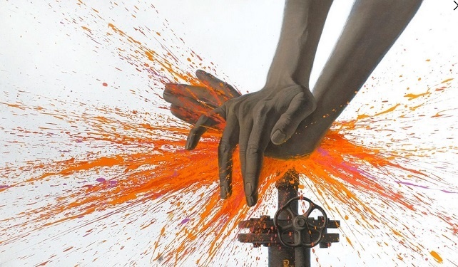 Кузнецова-Руф. Напор-2. 2017. Холст, уголь, акрил.