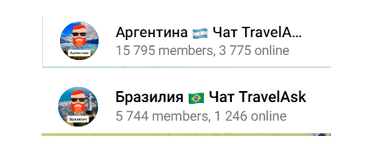 Аргентинский чат насчитывает почти 16 тысяч пользователей, бразильский не дотягивает до 6 тысяч.