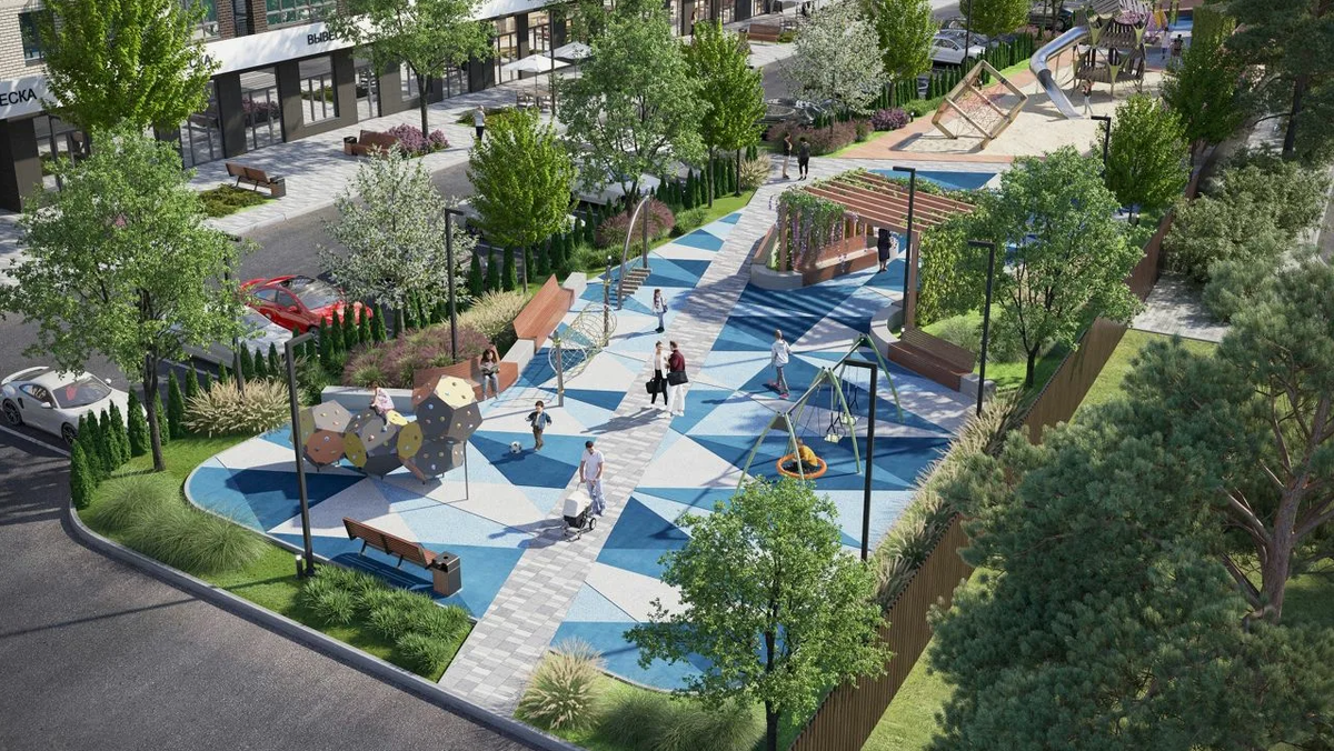 Внутренняя территория жилого комплекса «Стрижи»