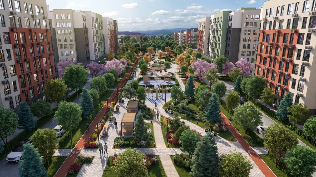 Внутренняя территория жилого комплекса «Цветной бульвар»