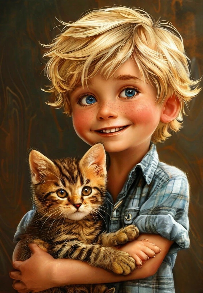 В одном маленьком городке жил мальчик по имени Ван. У него были добрые глаза, мягкая улыбка и огромное сердце, полное сострадания. Ван всегда помогал всем, кого мог, и заботился о животных, которые нуждались в помощи.Однажды Ван гулял в лесу и заметил котенка, который дрожал от холода и голода. Ван сразу понял, что должен спасти животное. Он завернул котенка в шарф и отнес его домой.Дома Ван согрел котенка и накормил его молоком. Мальчику пришлось потратить много времени, чтобы научить котенка доверять людям. Ван назвал котенка Пухом, потому что он был похож на пухлый комочек шерсти.Пух стал лучшим другом Вана. Они играли вместе, ходили в школу и проводили время на свежем воздухе. Однажды, когда они гуляли в лесу, они обнаружили гнездо птицы, в котором были яйца.Ван не хотел беспокоить птицу, поэтому аккуратно положил яйца обратно в гнездо. Он понимал, что природа должна оставаться нетронутой.Но Пух не мог удержаться и попытался достать яйца. Ван пытался остановить его, но Пух успел схватить яйцо. Ван сильно расстроился и стал ругать Пуха.В итоге Ван смог объяснить Пулю, что он сделал неправильно. Пух обещал больше никогда не нарушать правила природы. Он понял, насколько важен баланс в природе.Теперь Ван и Пух проводят время, помогая другим животным. Они построили домик для белки, которая потеряла дом, и помогли медведю, который заблудился в лесу.Иногда Ван вспоминает, как он спас Пуха, и понимает, что сделал правильный выбор. Он знает, что добро всегда побеждает зло, и что заботиться о природе — это лучший способ жить.