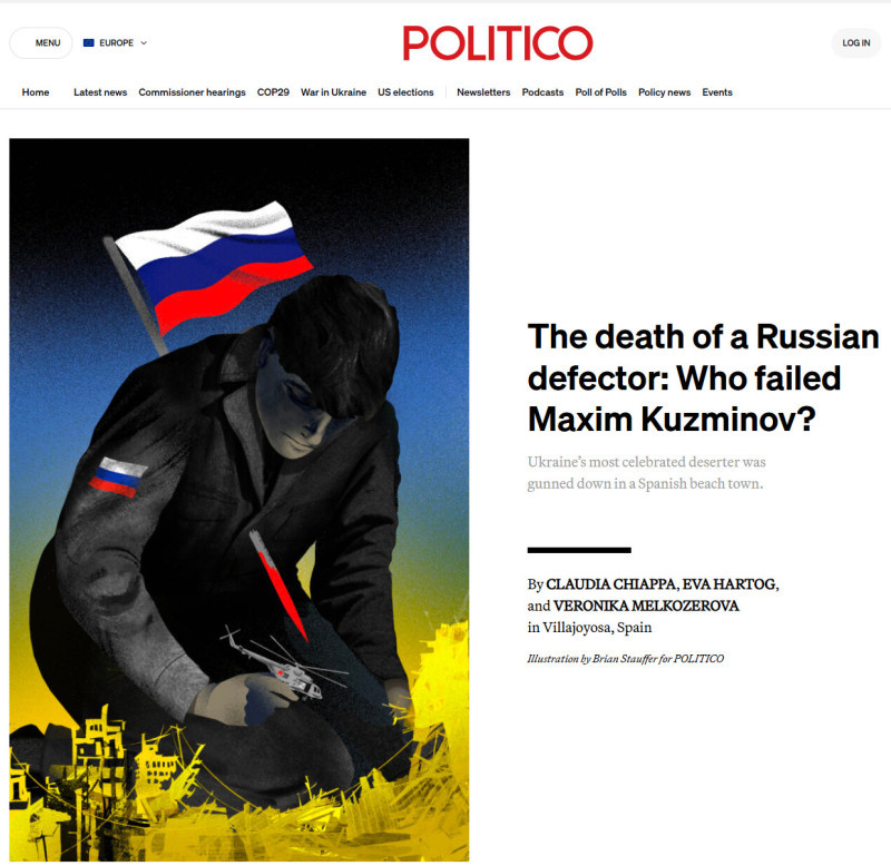    ФОТО: СКРИНШОТ СТРАНИЦЫ САЙТА POLITICO.EU