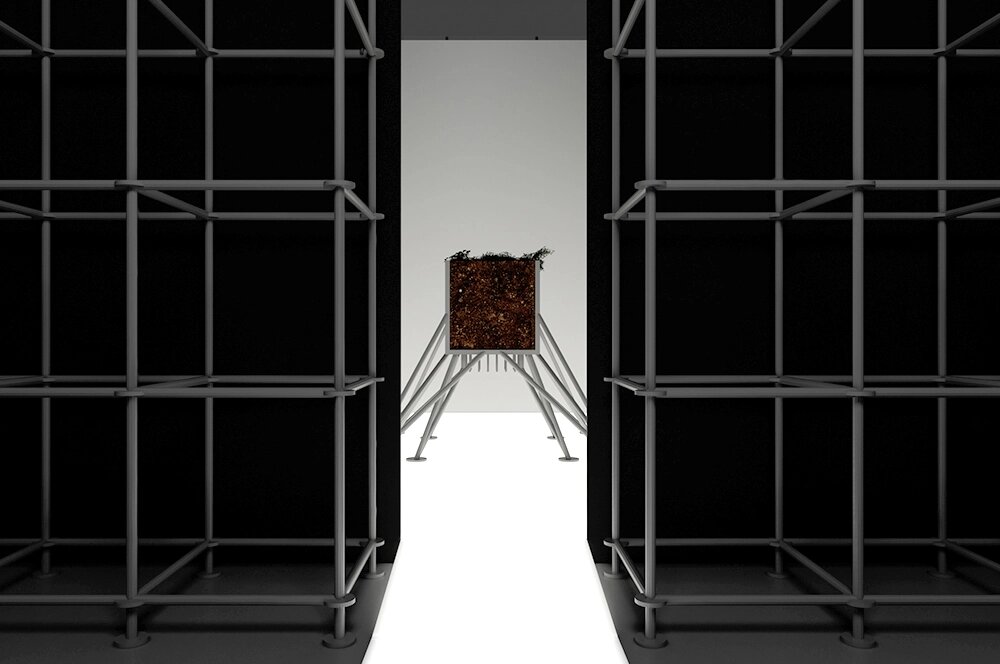    Художник Василий Кононов-Гредин фактически создал «экзоскелет» для кубического метра Васюганского болота, покрытого мхом-сфагнумом. Фото: Государственный музей изобразительных искусств им. А.С. Пушкина/ MISH Studio