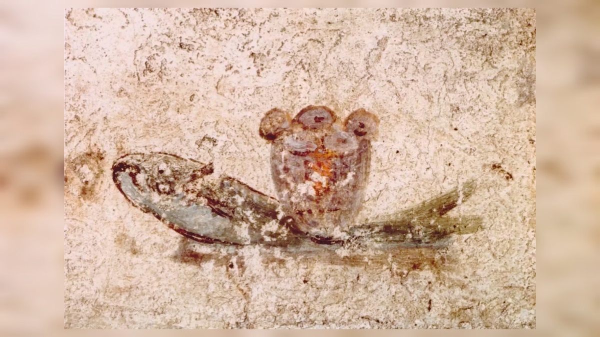 Рыба в окружении якорей, около III века. Катакомбы