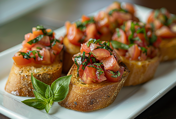    Брускетта с помидорами и базиликом