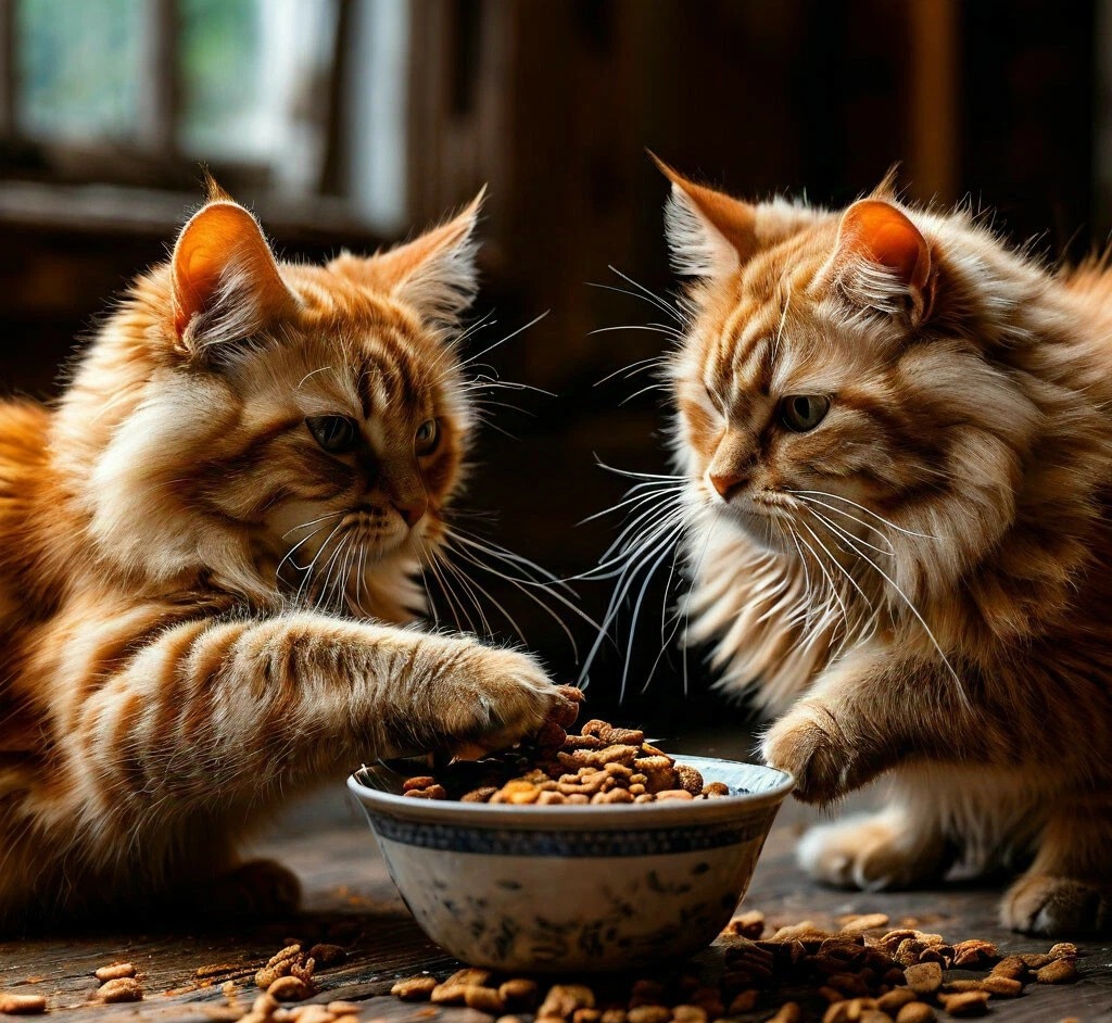 Когда котам не тот корм дали. Создано в неейросети