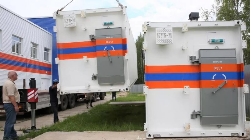     Убежище гражданской обороны блок-модульного типа полной заводской готовности "КУБ-М". Архивное фото ФГБУ ВНИИ ГОЧС