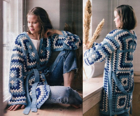 Удлиненный кардиган с поясом