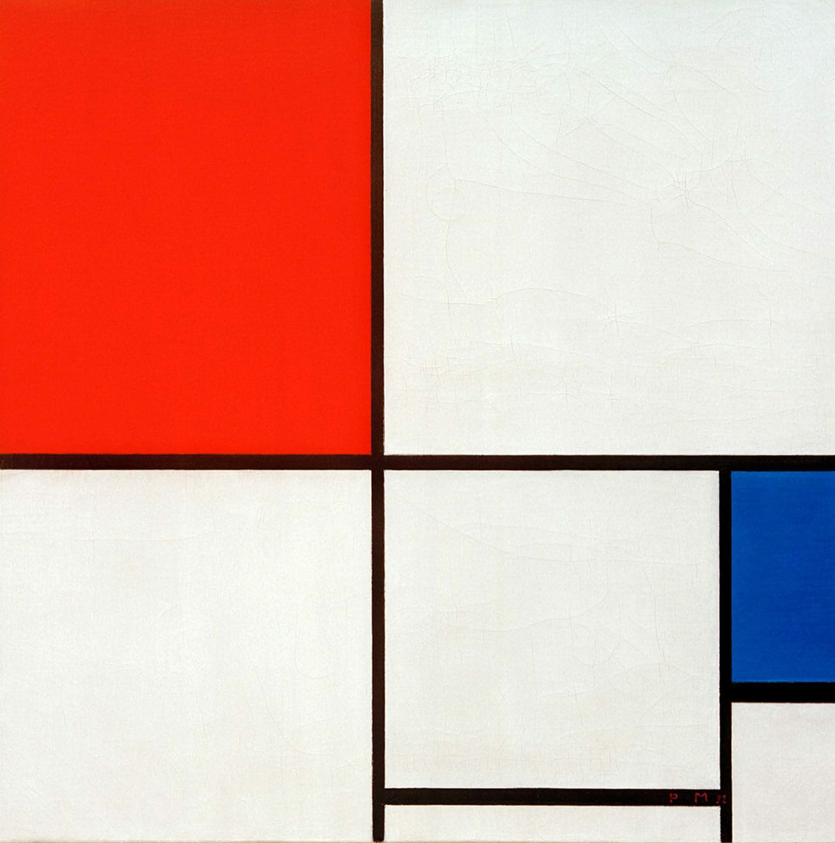 «Композиция с красным и синим» Пита Мондриана, 1932 г.