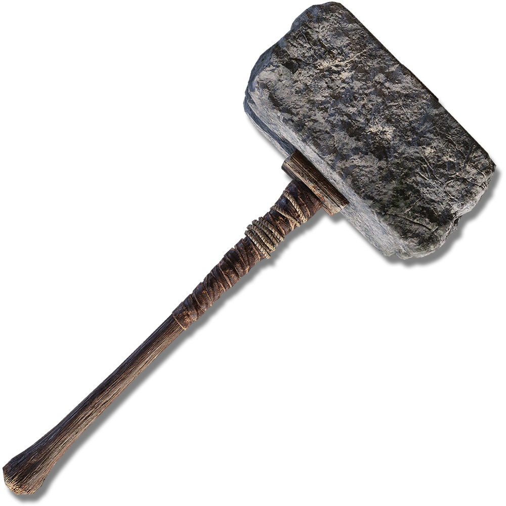 Оружие из простого отёсанного камня. Принадлежало лидеру рабочего восстания, позднее ставшему героем. 
Самая тяжёлая дубинка в своей категории. Обращаться с ней может лишь тот, кто обладает силой великана.