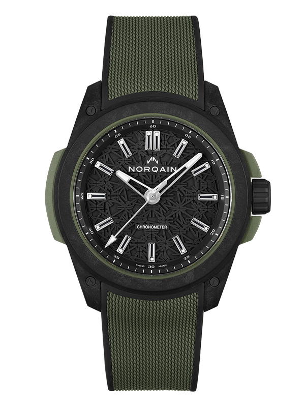 Часы Norqain Independence Wild One Khaki в 42 мм корпусе из композитного углеродного материала со скелетонизированным циферблатом