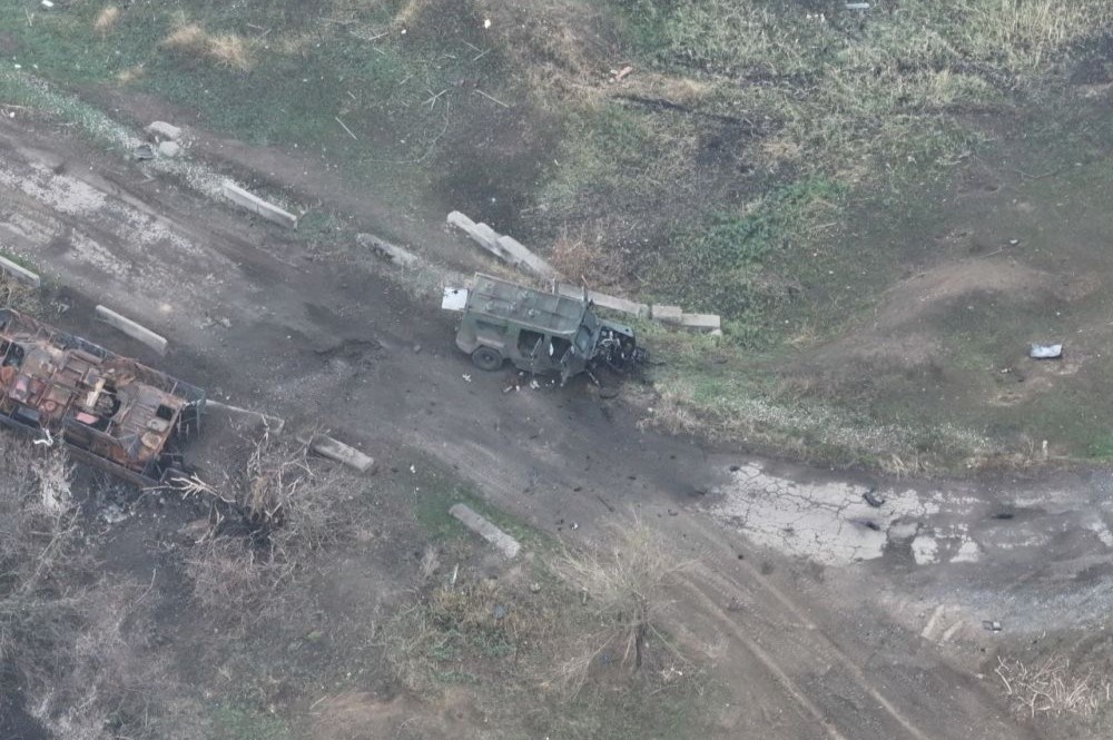 Украинский бронетранспортёр «Казак», уничтоженный на минных заграждениях в Щербиновке, источник – Телеграм-канал Военкор Астрахань