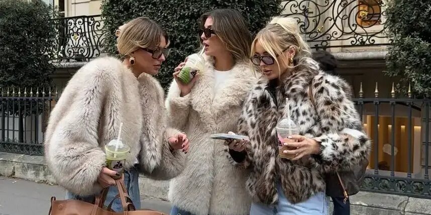    Шуба из экомеха ничуть не уступает по теплу шерстяному пальто.соцсети @audreyafs