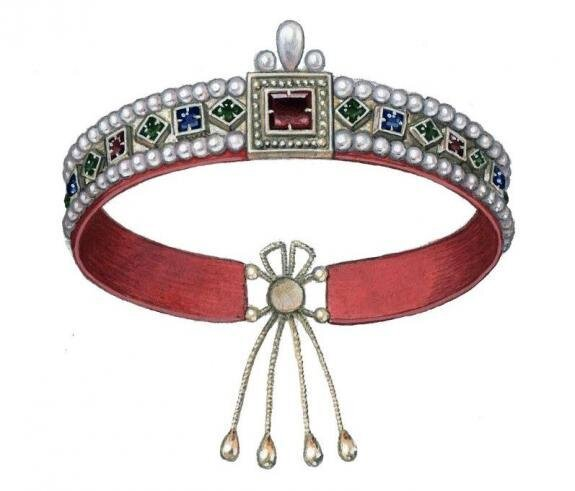 Императорская диадема V в. н.э. Современный рисунок.