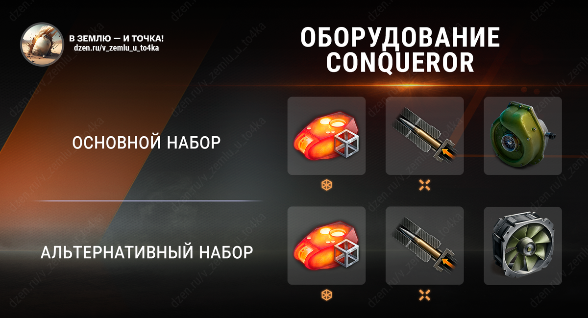 Оборудование для Conqueror (World of Tanks / Мир танков)