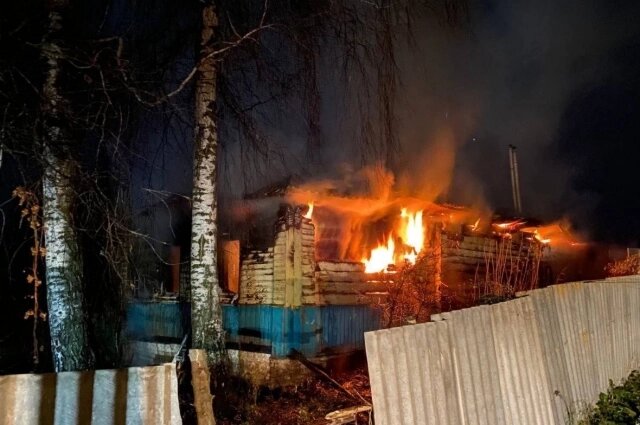    Дом загорелся в третьем часу ночи. Фото: ГУ МЧС России по Брянской области