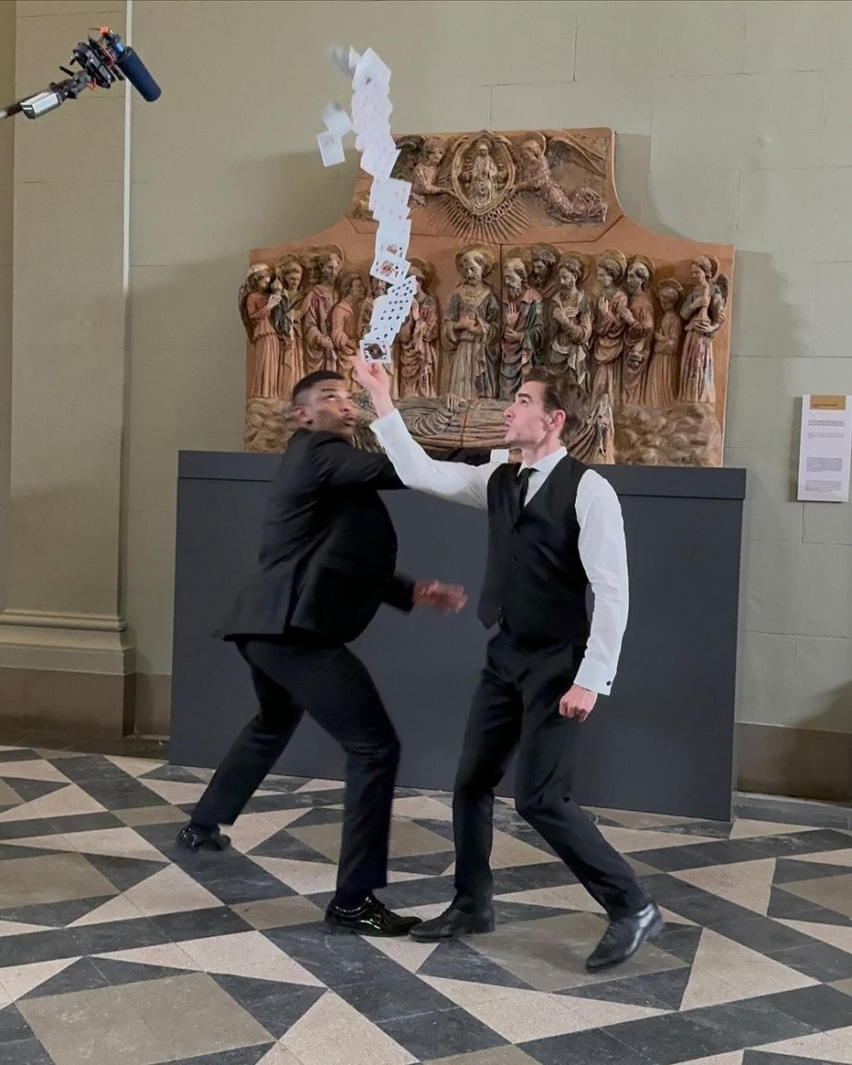     Кадр со съемок фильма «Иллюзия обмана 3» (2025) / Фото: Instagram*/nysmmovie/ *соцсеть признана в России экстремистской и запрещена