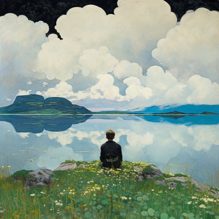 Создано Каору Ямада  / Kaoru Yamada Creation под названием " СОЗЕРЦАЯ ОБЛАКА "