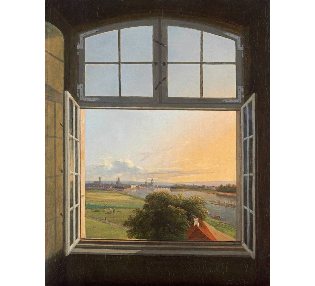 Карл Готтфрид Трауготт Фабер «Вид на Дрезден», 1824 г.