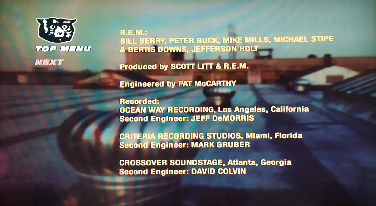 R.E.M. "Monster" (1994) CD + DVD-Audio (2005) - Album credits