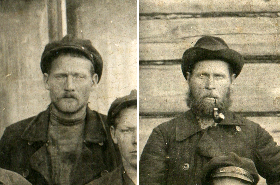 Петр Сергеевич Елфимов (1892 – 1938) и его брат Иван Сергеевич Елфимов (1888 - 1937). Фрагмент фото.