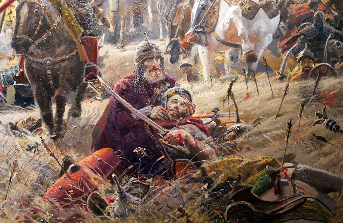 "Поле Куликово", фрагмент. Отец и сын.