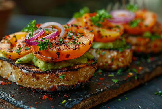    Брускетта с авокадо и томатами