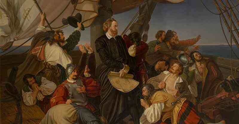 Колумб на корабле. Источник Яндекс Картинки.