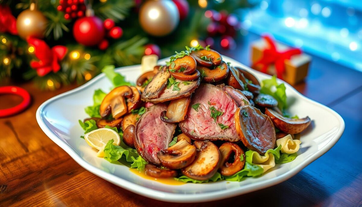 Салат с языком и губами 