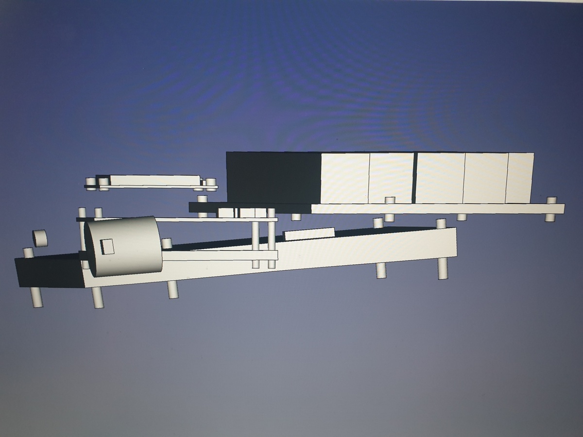 Модель деталей компьютера "Радио-86РК" в программе FreeCAD.