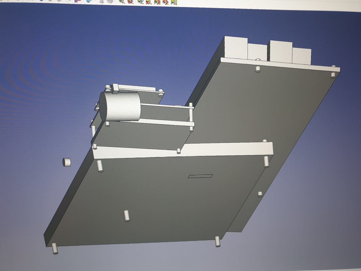 Модель деталей компьютера "Радио-86РК" в программе FreeCAD.
