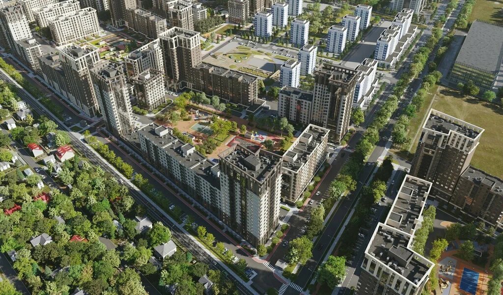 Внутренняя территория жилого комплекса «Парк Победы»