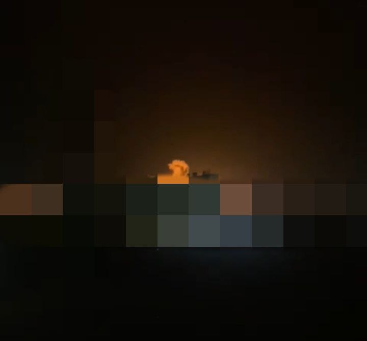 Взрыв после падения БПЛА